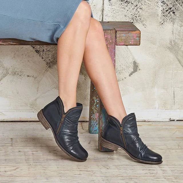 Drune - Damen Reißverschluss Stiefeletten