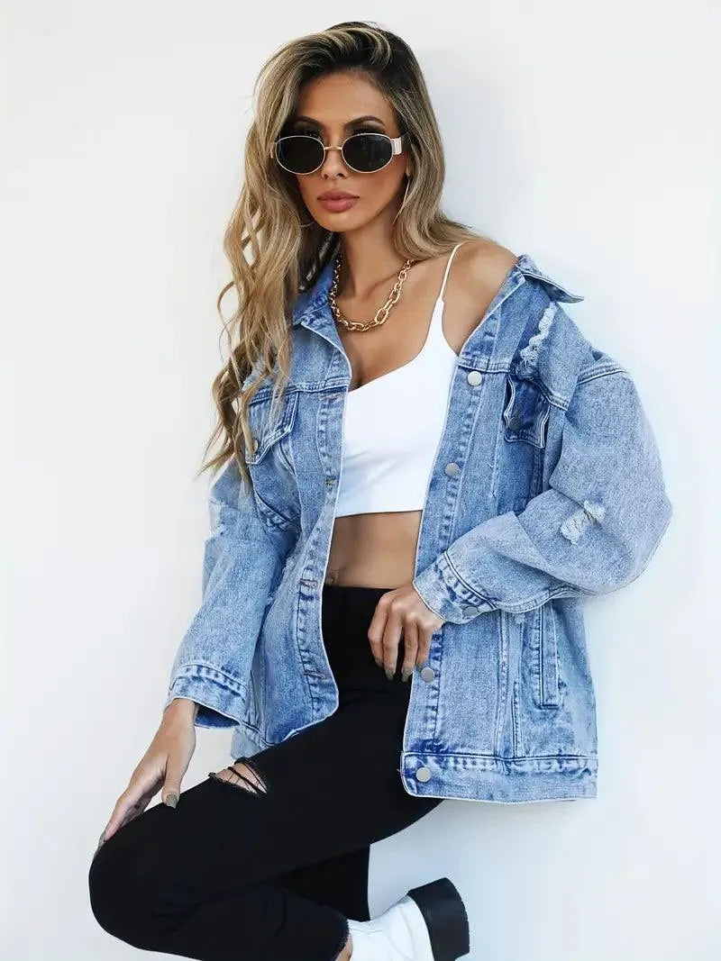 Drune | Modische oversized Jeansjacke für Damen