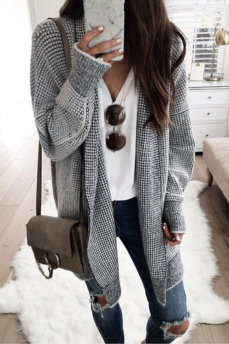 Drune | Lange Jacke mit Waffeltextur