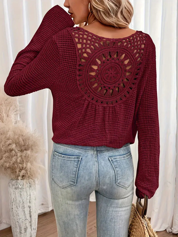 Drune | Trendige Damen Sweater Gehäkelte Trendy, Komfortabel