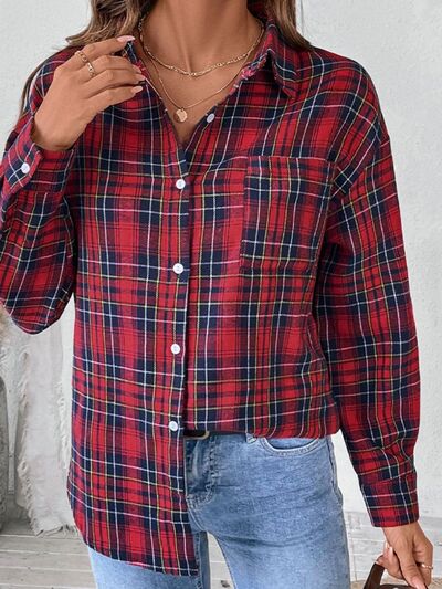 Drune | Karierte Button-Up Langarmbluse