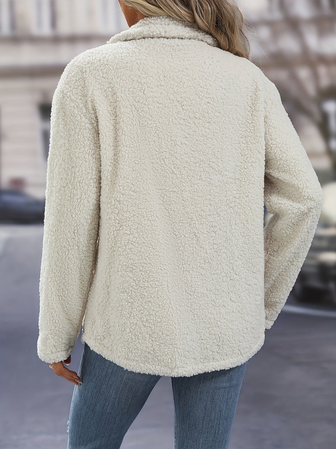 Drune | Plüschjacke mit Großen Knöpfen Polyester Lässig und Warm