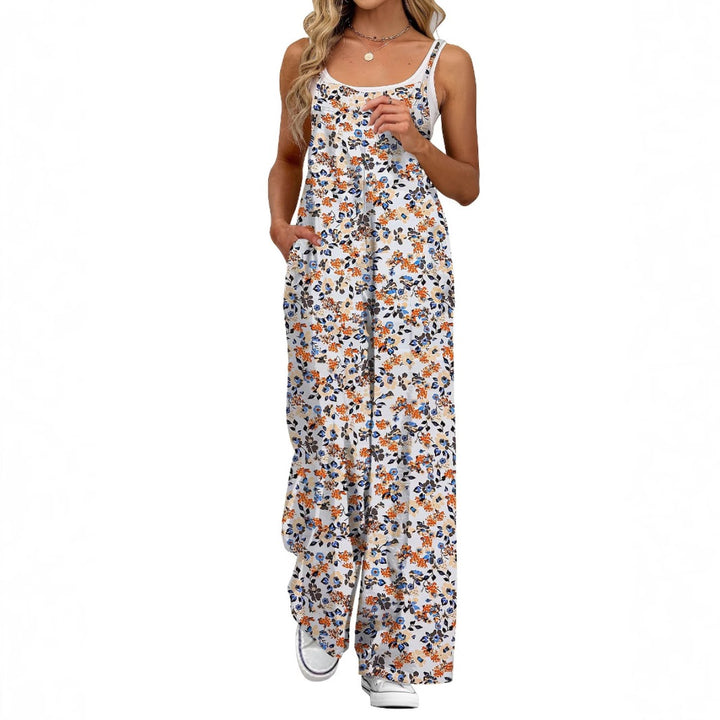 Drune | Verstellbarer Schultergurt Druck lässig Hosenträger floral Jumpsuit