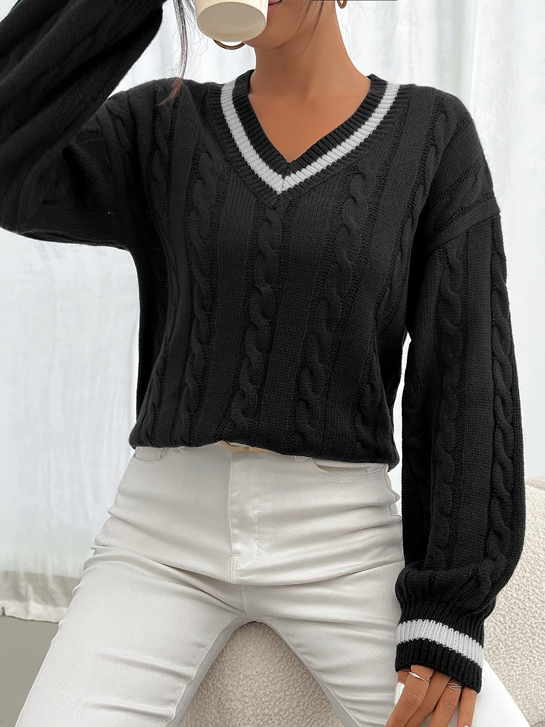 Drune | Kabelstrickpullover Damen