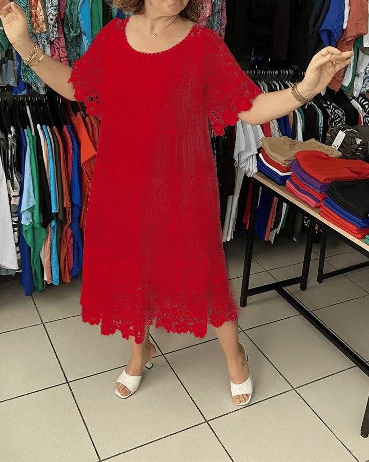 Drune | Stilvolles Kleid Mit Feiner Spitzenverzierung