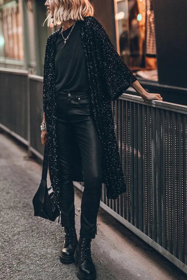 Drune | Glamouröse Pailletten-Strickjacke