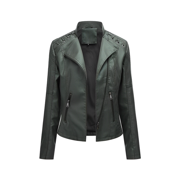 Drune | PU-Lederjacke mit Reißverschluss