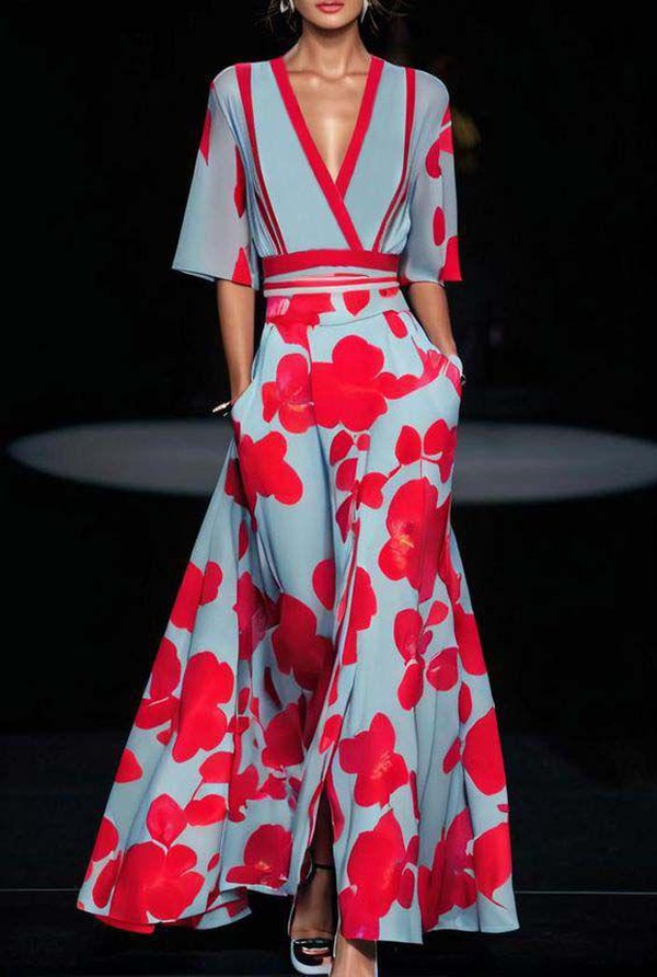 Drune | Groovy Maxikleid mit Kurzen Ärmeln
