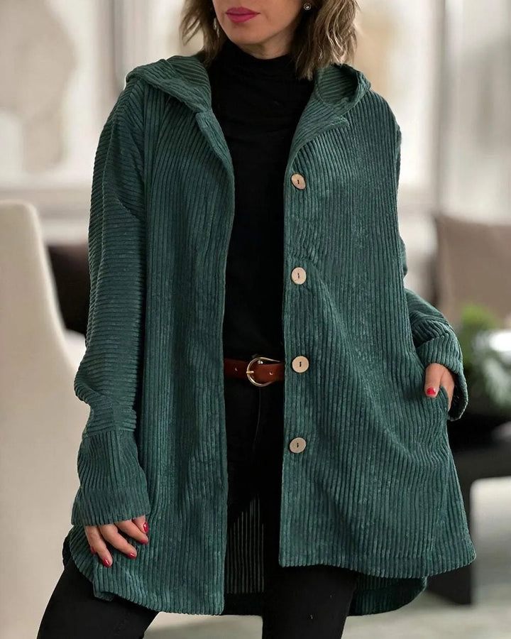 Drune | Lässige Cordjacke mit Kapuze für Damen