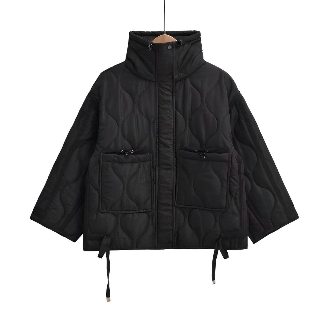 Drune | Women's hip-length cotton jacket with stand-up collar and drawstring