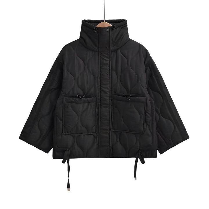 Drune | Women's hip-length cotton jacket with stand-up collar and drawstring