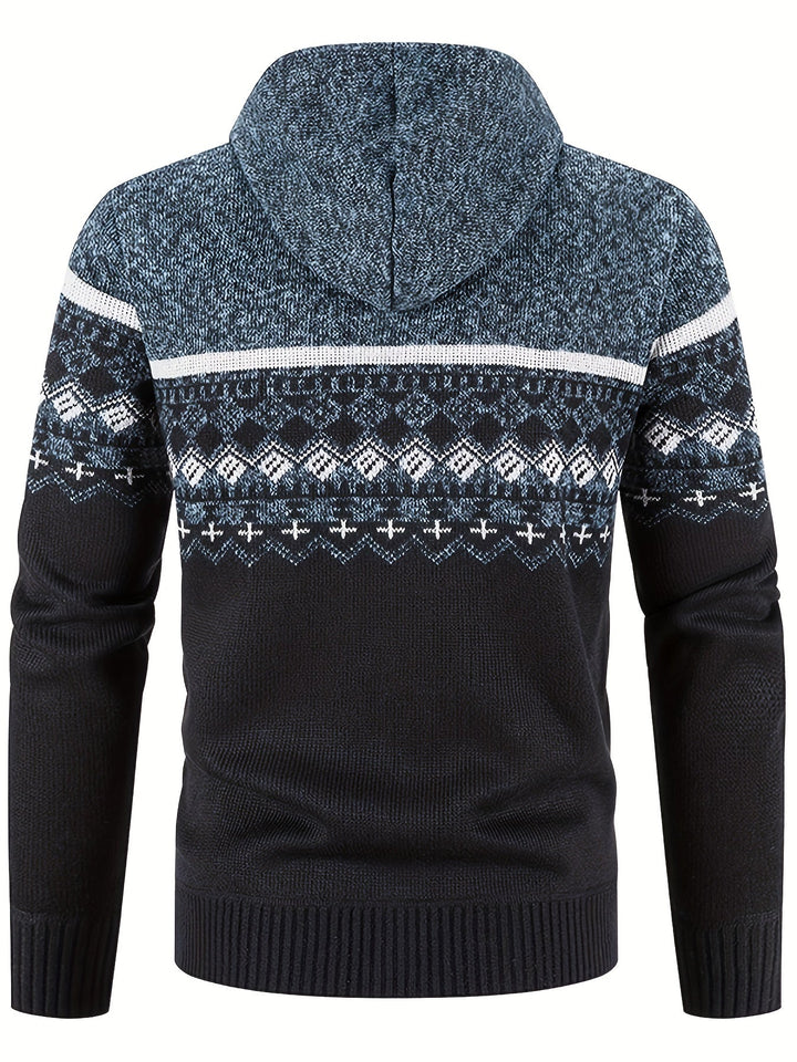Drune | Gemusterter Hoodie Baumwolle und Polyester Warm und Stilvoll