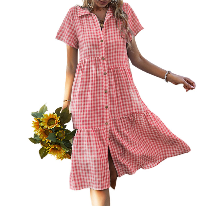 Drune | Hemdkragen kariertes Kleid