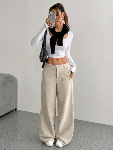 Drune | Weite Cordhose für Damen aus Baumwollmischung