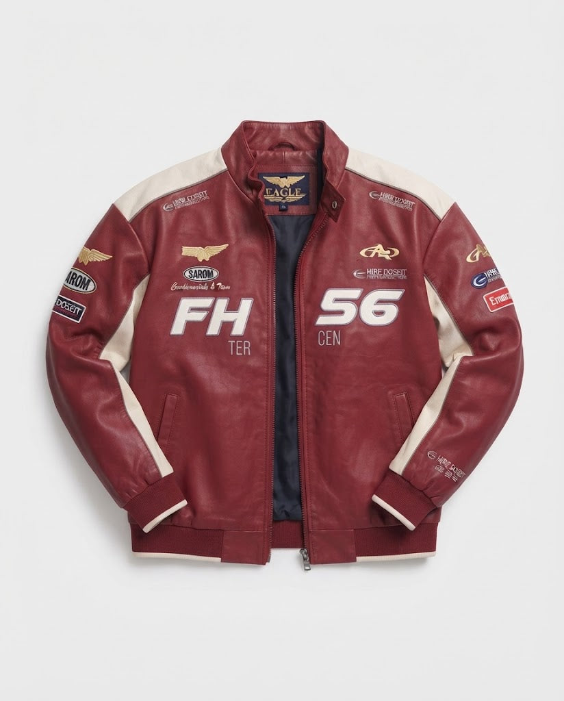 Herren Modische Kunstlederjacke mit praktischen Details Drune