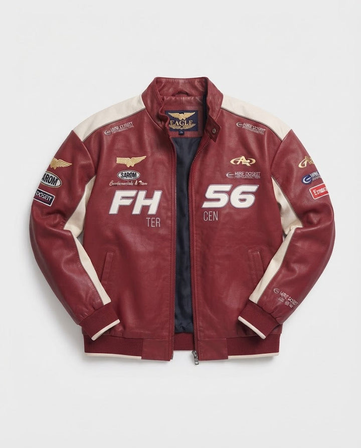 Herren Modische Kunstlederjacke mit praktischen Details Drune