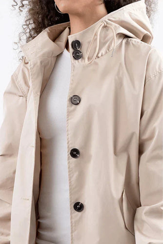 Drune Damen Windbreaker Mantel mit Kapuze