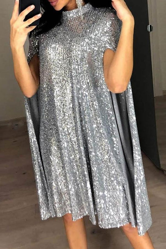 Drune | Wine Me And Dine Me Pailletten Cape Kleid