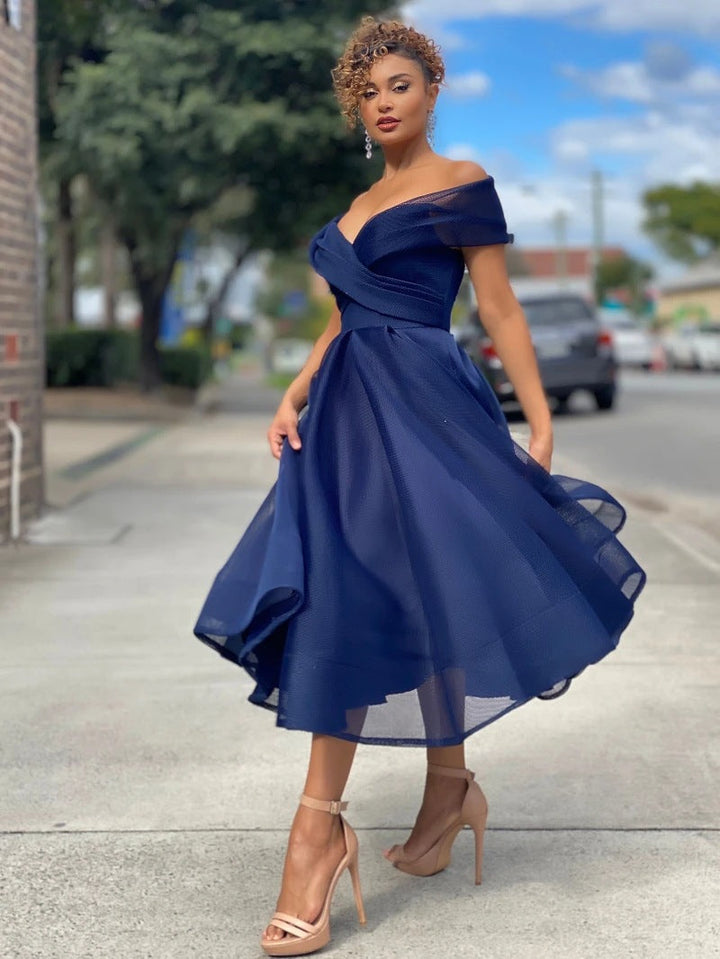 Drune | Elegante Off Shoulder Brautjungfernkleid