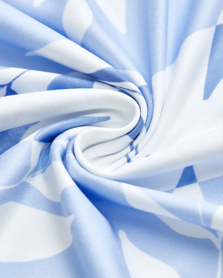 Drune | Kurzärmeliges Sommerkleid mit Blätterdruck