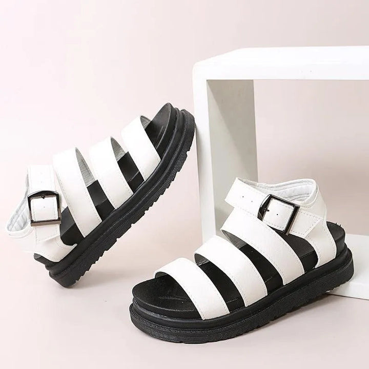Drune | Sandals with buckle and platform with open toes