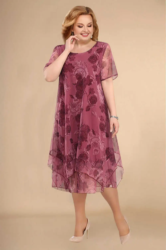 Drune - Florales Chiffonkleid Luftig Fließende Passform
