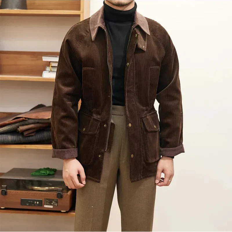 Drune | Luxuriöse Cordjacke für Herren im Herbststil