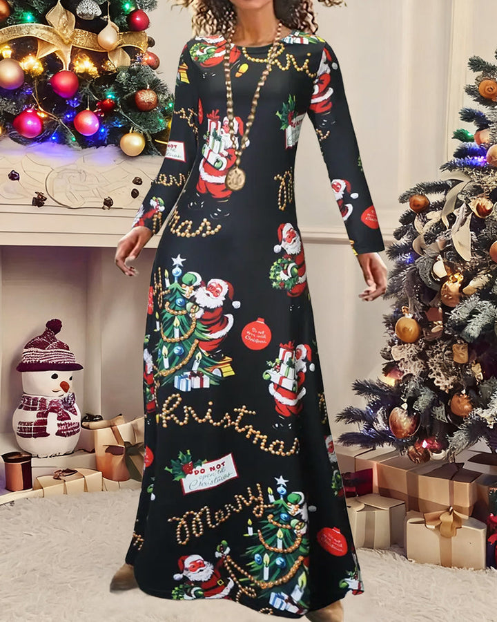 Drune | Schlank Weihnachten Gedruckt Langarm