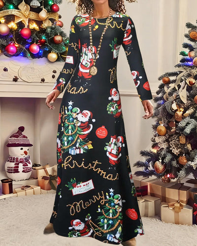 Drune | Schlank Weihnachten Gedruckt Langarm