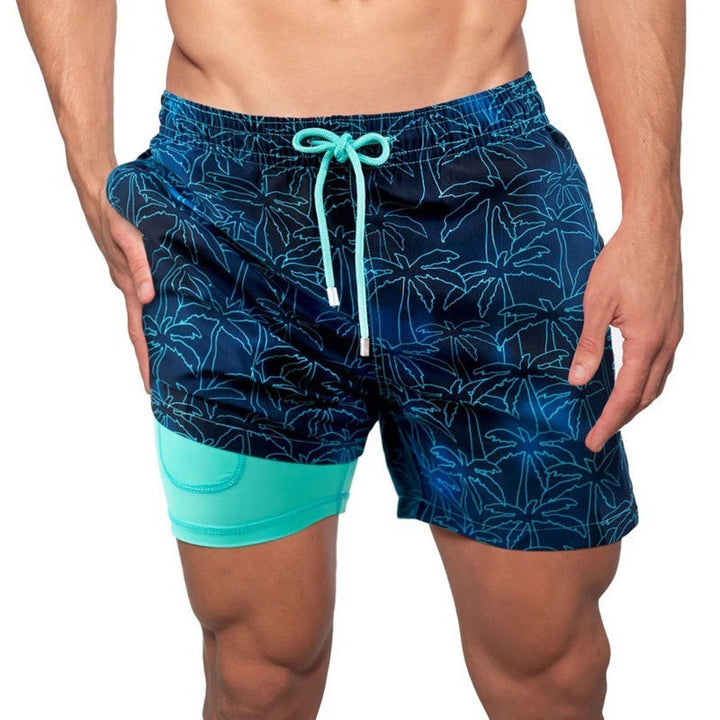Drune | Bedruckte Herren Badeshorts Mit Doppelter Schicht Für Den Sommer