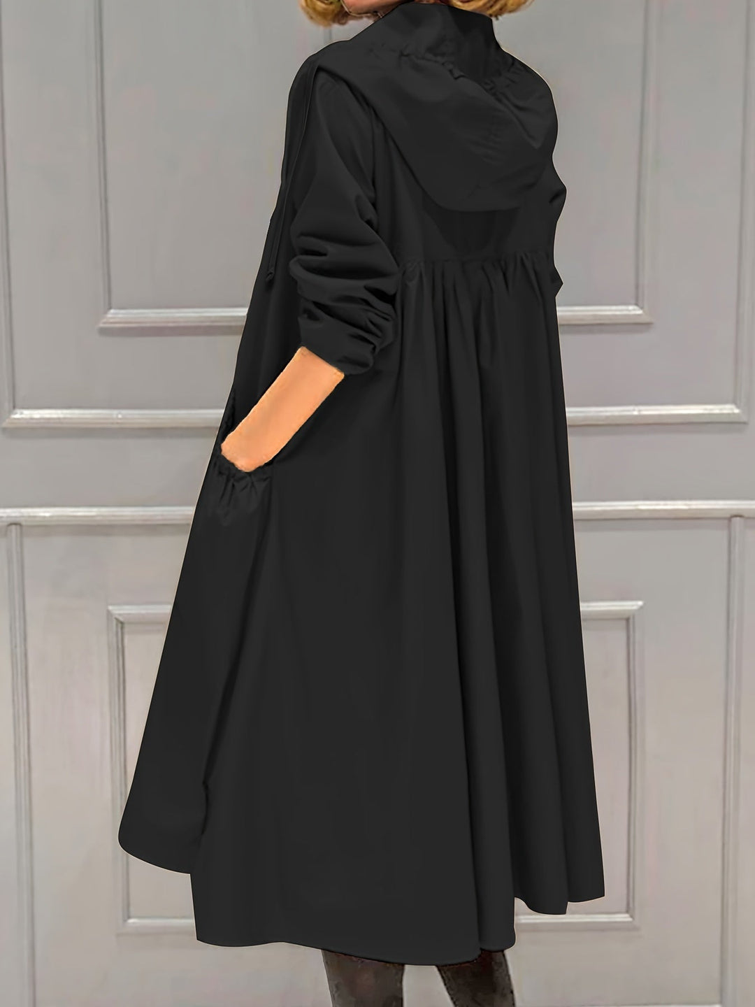 Drune | Damen Lässig Lange Jacke Mit Kapuze Und Reißverschluss