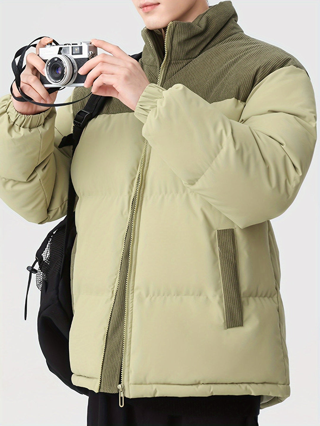 Drune |  Trendige Colorblock Puffer-Winterjacke Für Herren - Perfekt für Outdoor-Aktivitäten