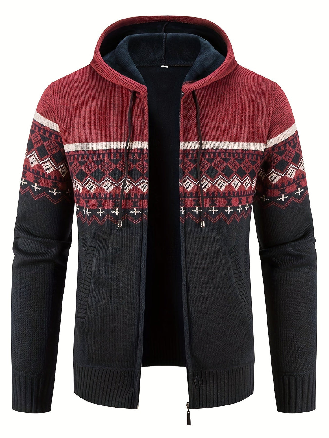 Drune | Gemusterter Hoodie Baumwolle und Polyester Warm und Stilvoll