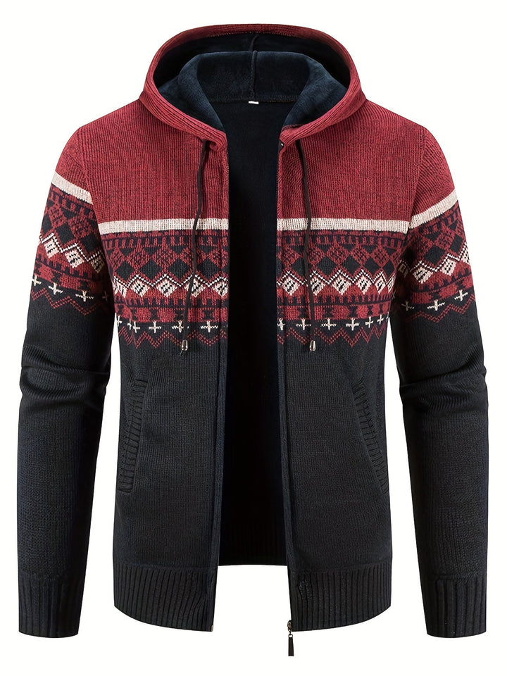 Drune | Gemusterter Hoodie Baumwolle und Polyester Warm und Stilvoll