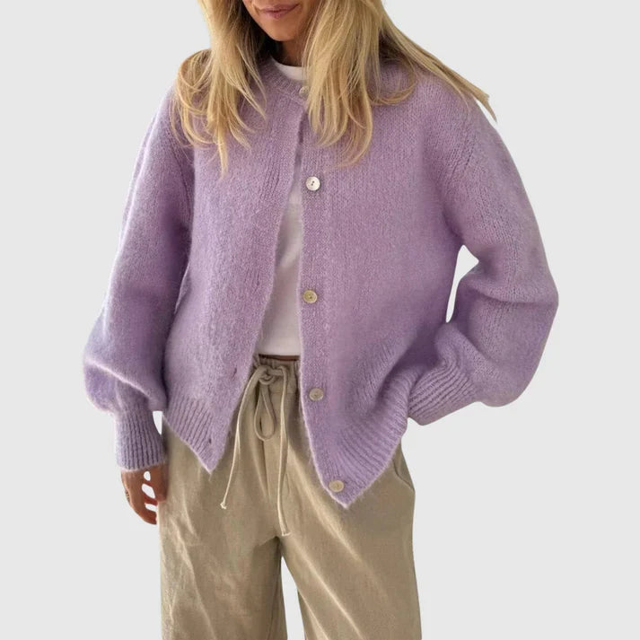 Drune | Damen Cardigan mit Rundhalsausschnitt und Knopfverschluss