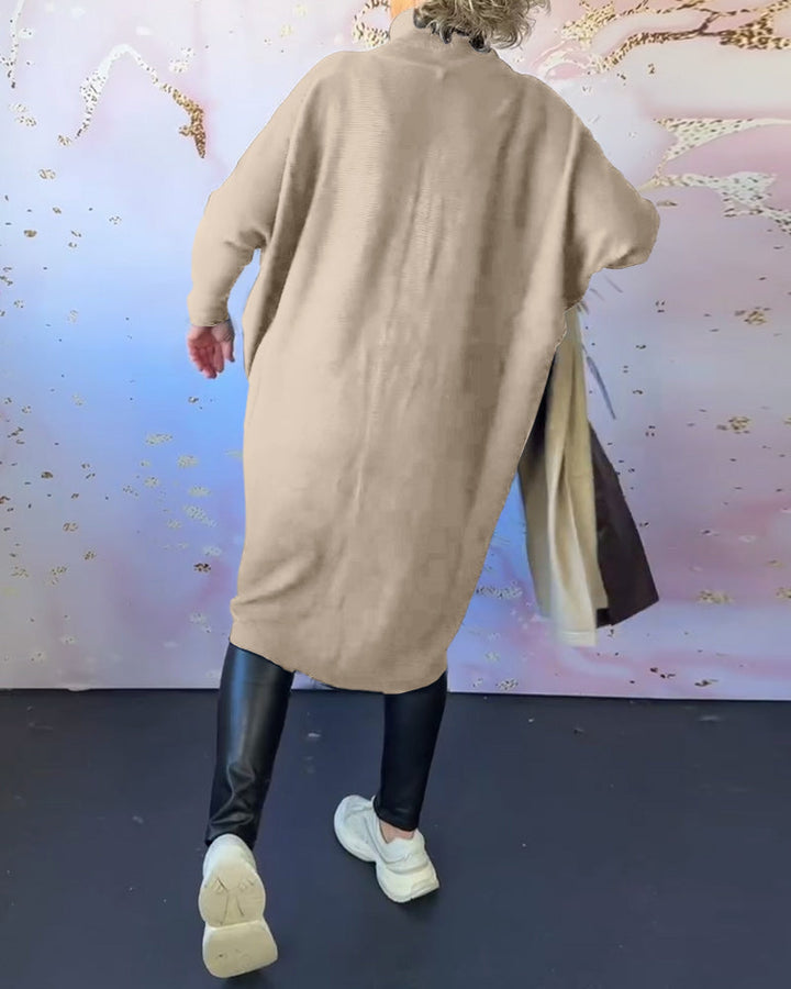 Drune | Lässiger Einfarbiger Pullover mit Hohem Kragen und Langen Ärmeln