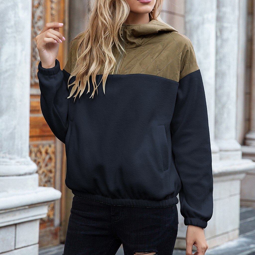 Drune | Hoodie - Gepolsterter Oberteil & Weiches Fleece - Halber Reißverschluss - Lockere Passform - Mit Taschen