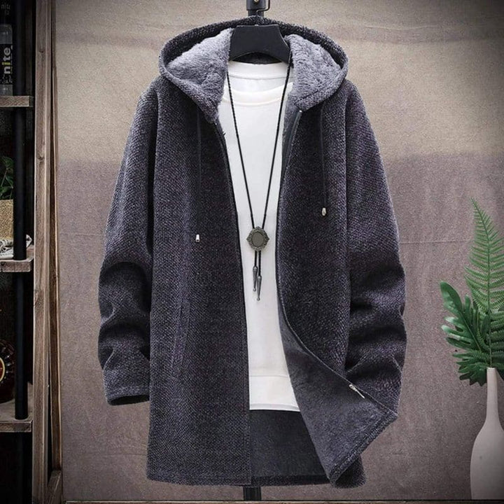 Drune | Jacke - Wollmischung - Kordelzugkapuze - Gefüttert und Warm - Reißverschluss & Seitentaschen