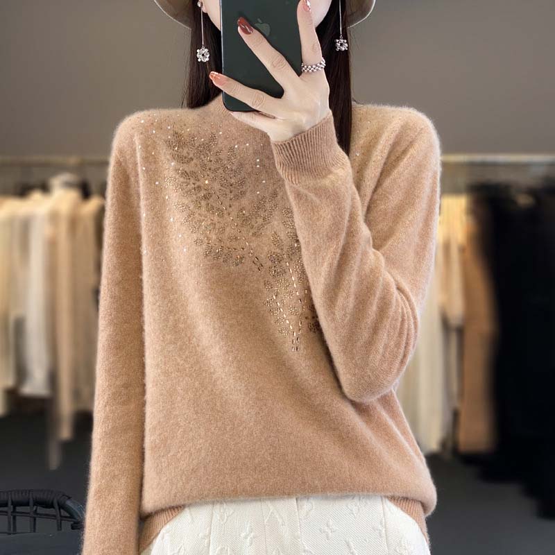 Drune | Strickpullover Mit Zartem Blättermuster