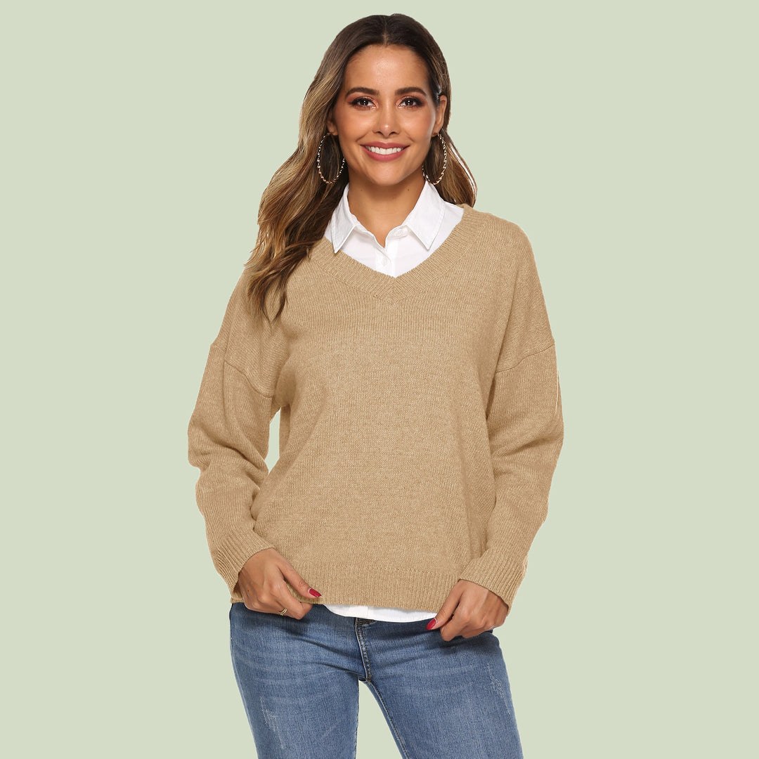 Drune | Strickpullover V-Ausschnitt Relaxed Fit Lange Ärmel Weich Und Bequem