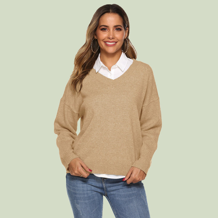 Drune | Strickpullover V-Ausschnitt Relaxed Fit Lange Ärmel Weich Und Bequem
