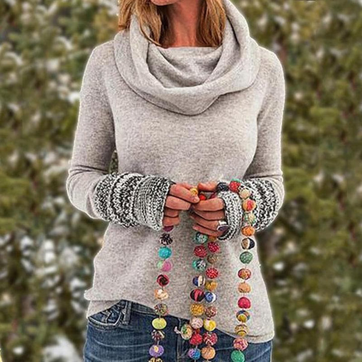 Drune | Strickpullover Weiche Strickware Lockerer Schnitt Rollkragen Texturierte Manschetten