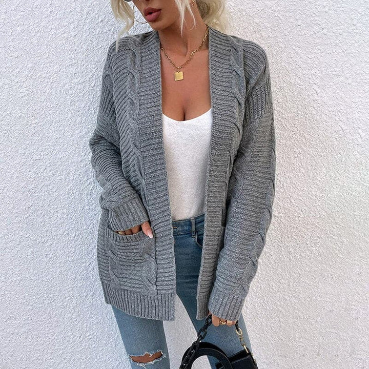 Drune | Cardigan - Strick - Offene Front - Lockere Passform - Mit Taschen - Langarm
