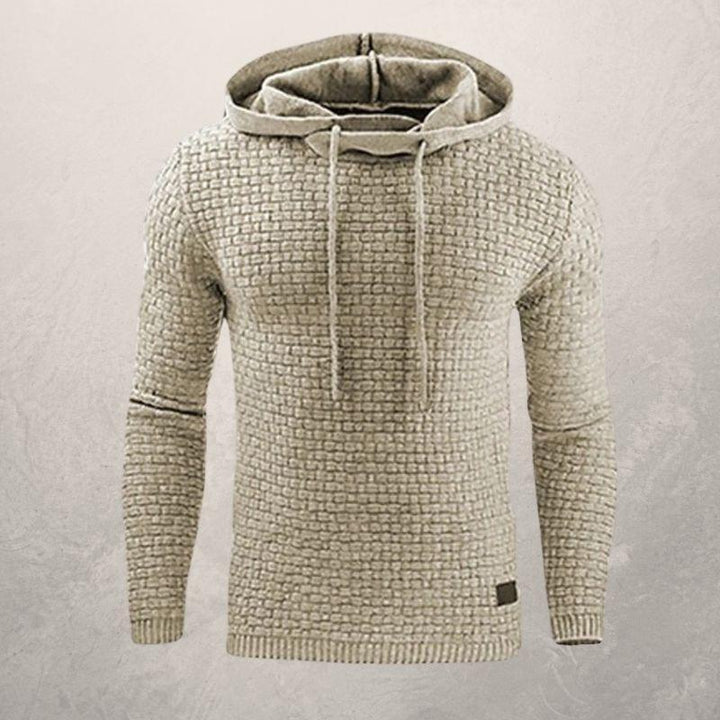 Drune | Kapuzenpullover Slim Passform Weiches Strickmaterial Karomuster Lange Ärmel