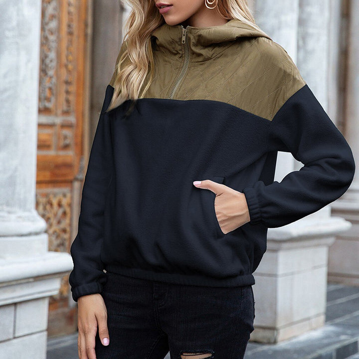 Drune | Hoodie - Gepolsterter Oberteil & Weiches Fleece - Halber Reißverschluss - Lockere Passform - Mit Taschen
