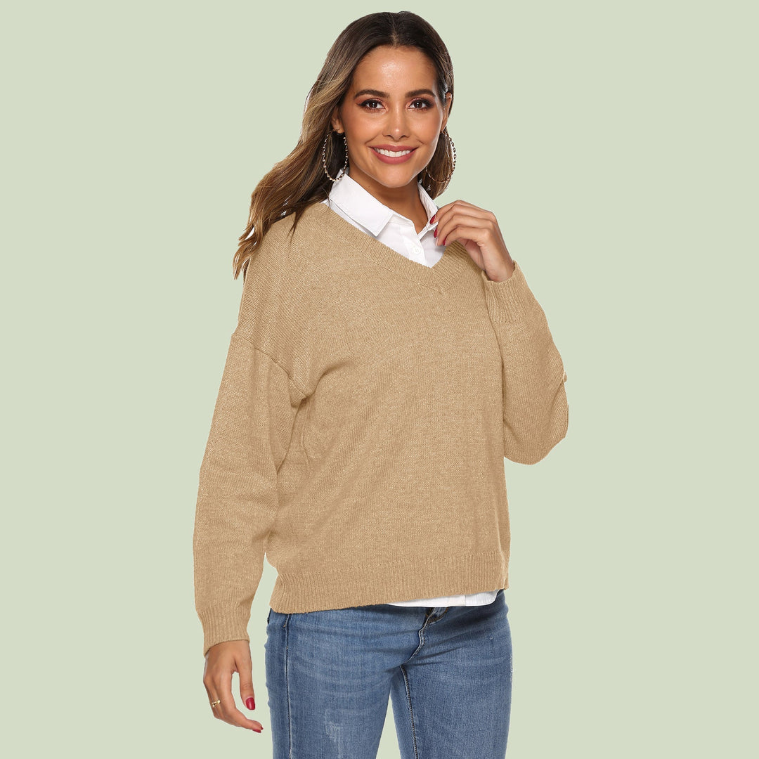 Drune | Strickpullover V-Ausschnitt Relaxed Fit Lange Ärmel Weich Und Bequem