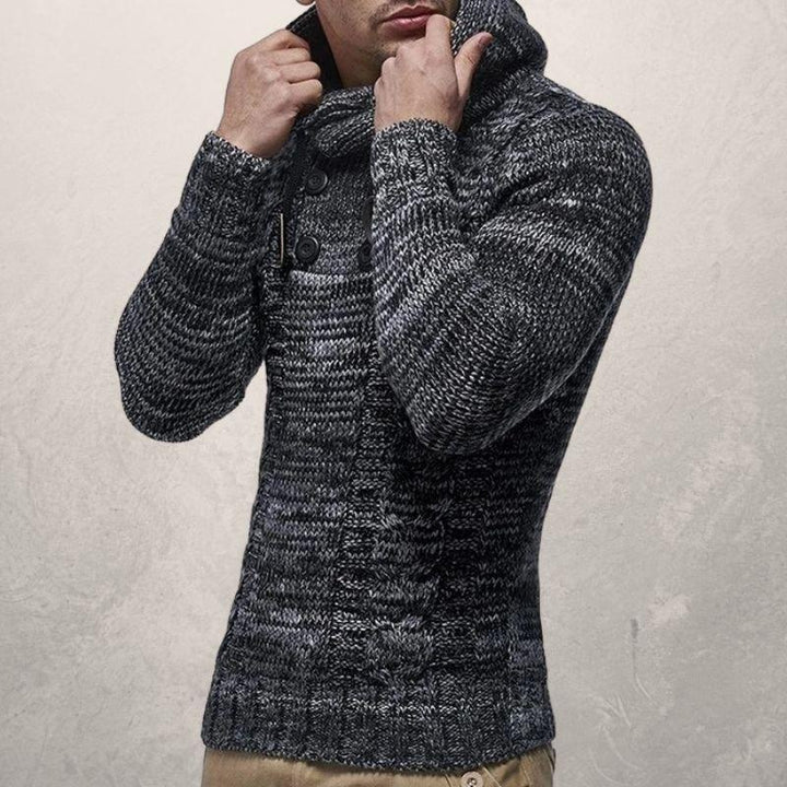Drune | Wool Kabelstrick Kapuzenpullover Slim Passform Pullover