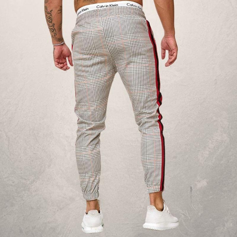 Drune | Jogginghose Slim Fit Elastischer Bund Mit Kordelzug Strukturiertes Material Seitenstreifen