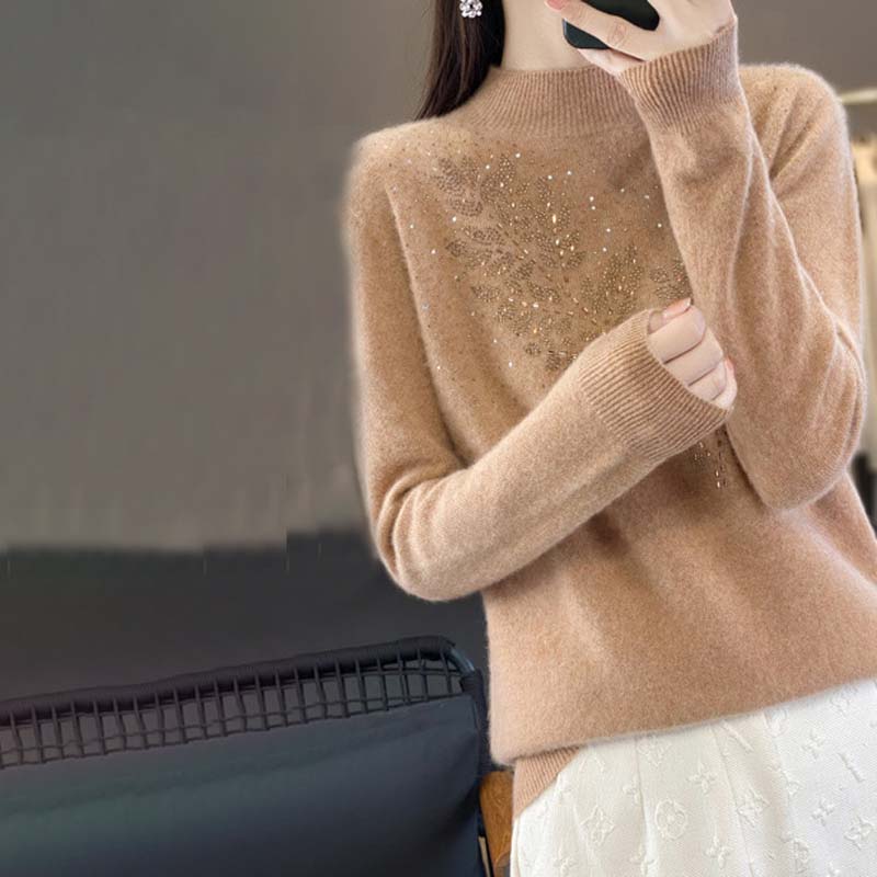 Drune | Strickpullover Mit Zartem Blättermuster