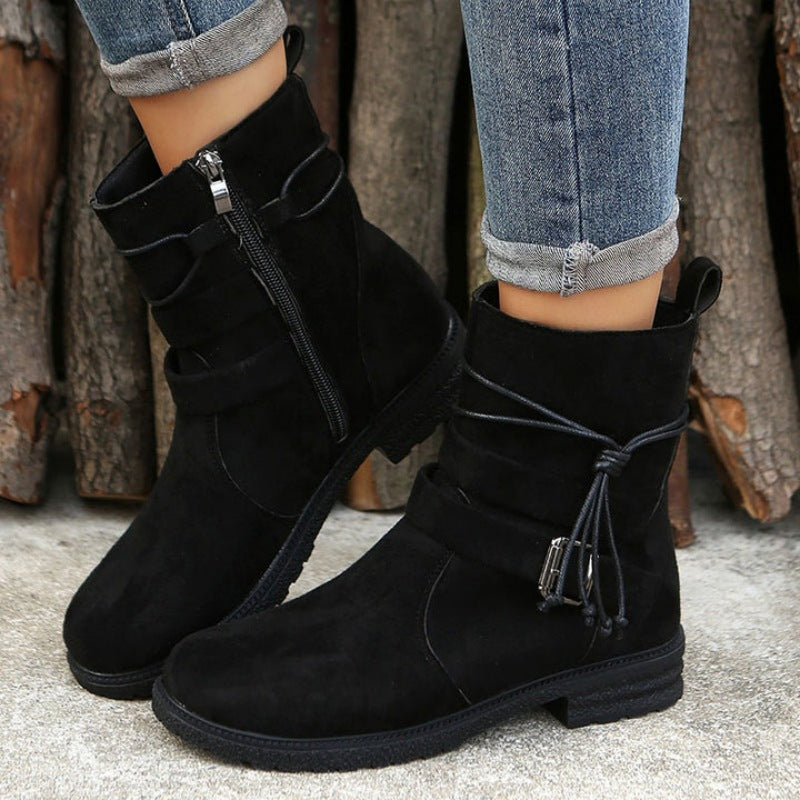 Drune | Casual Damenstiefel mit Schnalle
